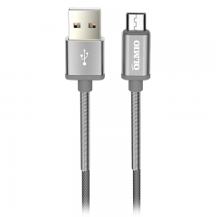 Кабель HD, USB 2.0 - microUSB, 1.2м, 2.1A, серый, Partner