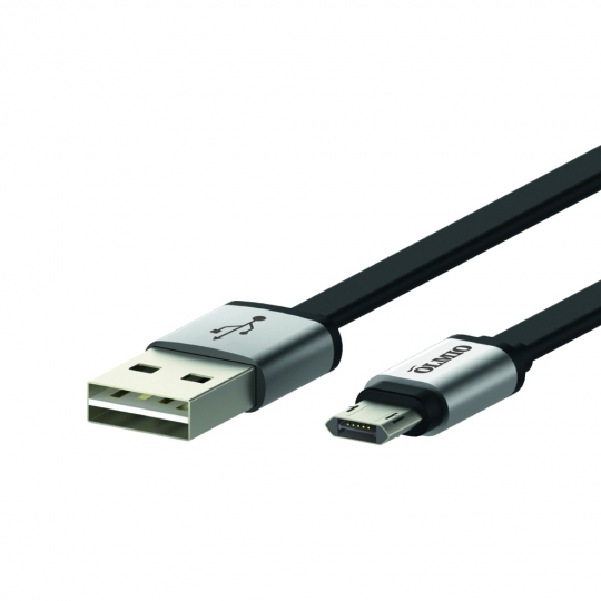 Кабель USB 2.0 - microUSB 1м 2.1А Двухсторонний Плоский