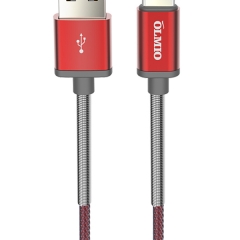 Кабель HD, USB 2.0 - USB Type-C, 1.2м, 2.1A, красный, OLMIO