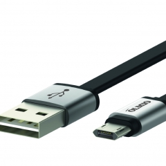 Кабель OLMIO USB 2.0 - microUSB 1м 2.1А Двухсторонний Плоский