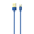 Кабель DELUXE, USB 2.0 - Type-C, 1м, 2.1A, синий, OLMIO