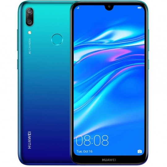Смартфон HUAWEI Y7 2019 3GB+32GB Aurora Blue Dual Card Open Market Ver. Central Asia EU Charger