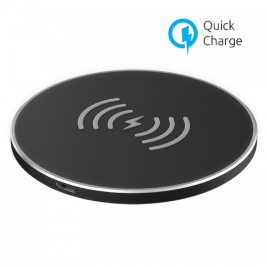 Беспроводное зарядное устройство OLMIO 10W Quick Charge, черное