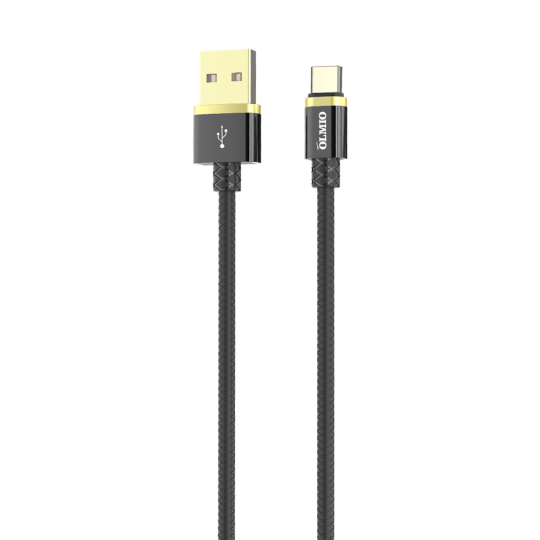 Кабель OLMIO DELUXE USB 2.0 - Type-C 1м 2.1A Черный